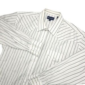 Panhandle Slim Peral‎ Snap Western Shirt 17x35 White Gray Stripe Slim Fit  VTG